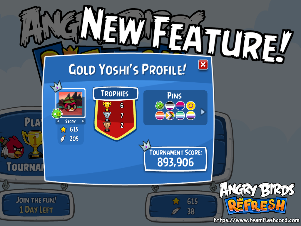 Angry Birds Refresh promotional image about the new profiles.
